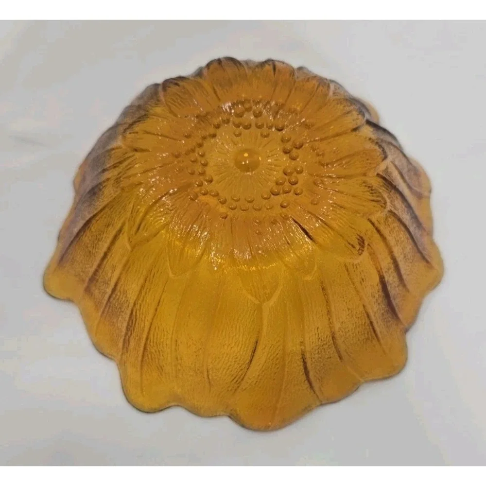 Vintage Amber Carnival Glass Indiana Glass Company Sunflower